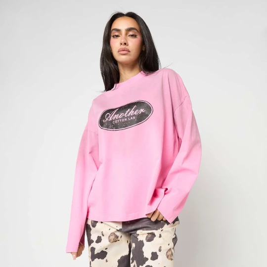 Zdjęcie produktu Another Vintage Logo Washed Longsleeve Another Cotton Lab różowy