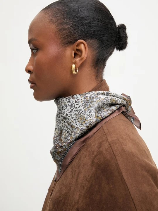 Zdjęcie produktu Answear.LAB apaszka jedwabna z kolekcji Unscripted brązowy