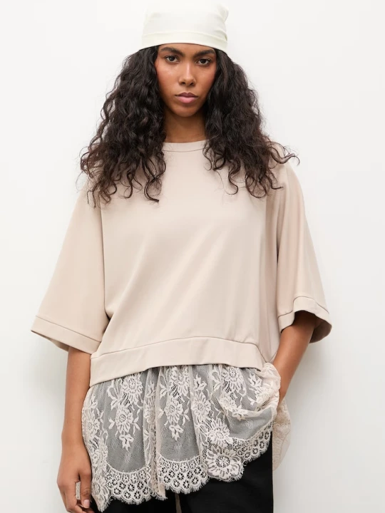 Zdjęcie produktu Answear.LAB bluza oversize damska z wiskozą beżowy