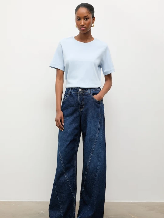 Zdjęcie produktu Answear.LAB jeansy wide leg damskie granatowy
