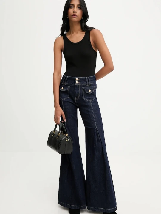 Zdjęcie produktu Answear.LAB jeansy wide leg damskie granatowy