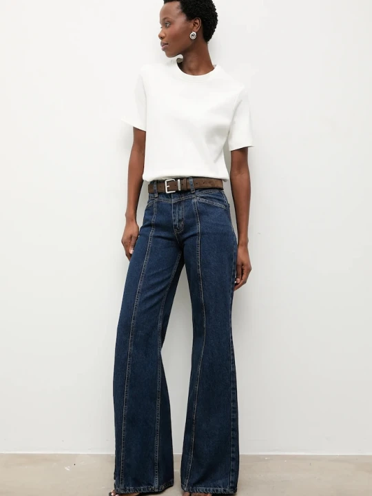 Zdjęcie produktu Answear.LAB jeansy bootcut damskie granatowy