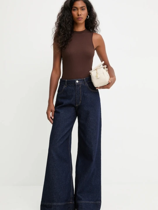 Zdjęcie produktu Answear.LAB Jeansy wide leg damskie granatowy