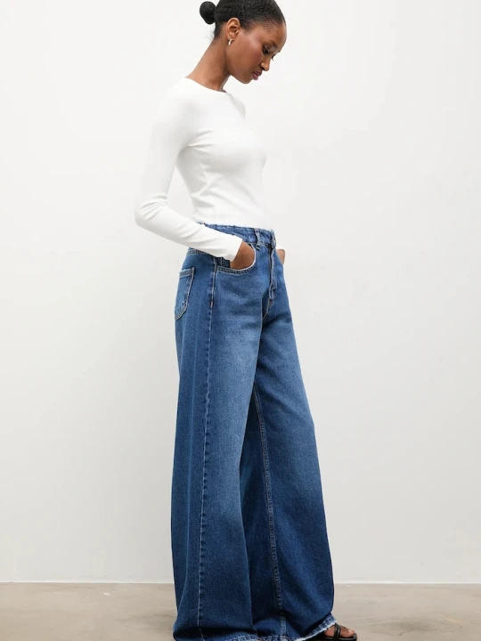 Zdjęcie produktu Answear.LAB jeansy wide leg damskie niebieski