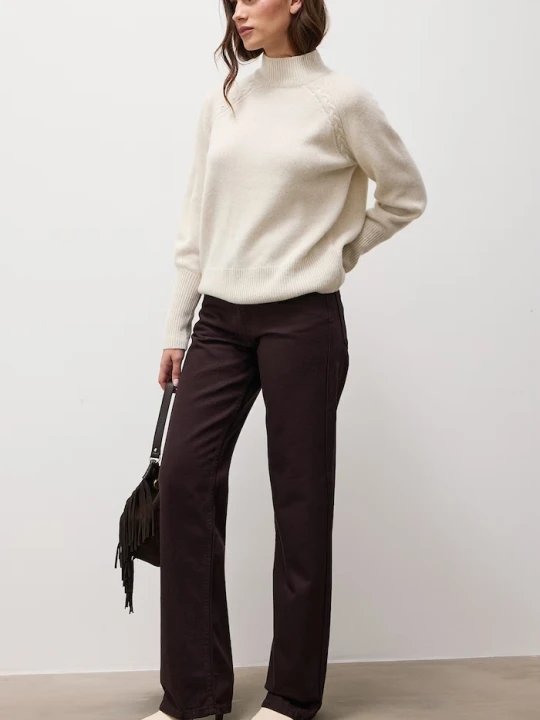 Zdjęcie produktu Answear.LAB jeansy straight damskie brązowy