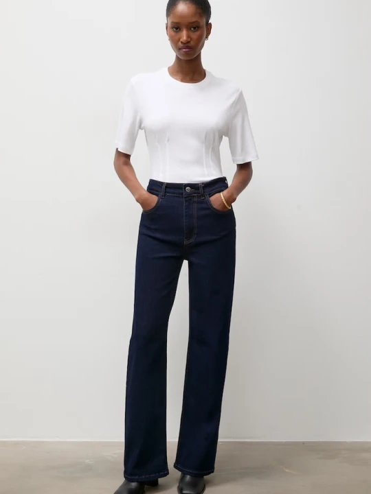Zdjęcie produktu Answear.LAB jeansy straight damskie granatowy