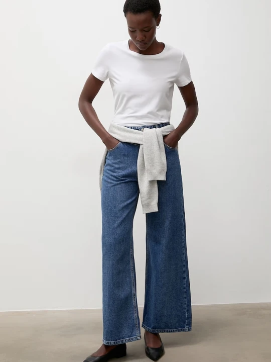 Zdjęcie produktu Answear.LAB jeansy wide leg damskie granatowy