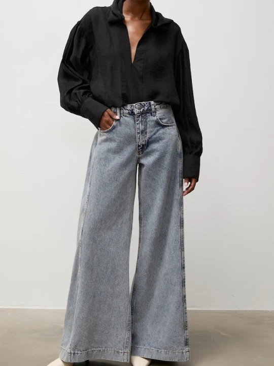 Zdjęcie produktu Answear.LAB jeansy wide leg damskie niebieski
