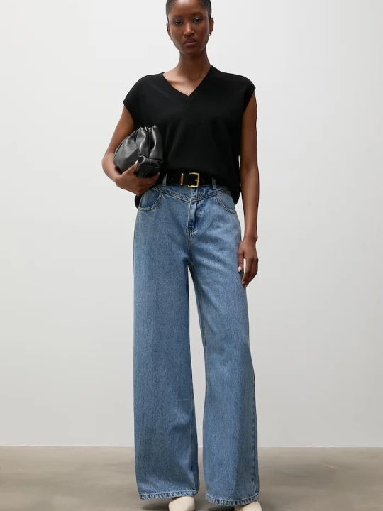 Zdjęcie produktu Answear.LAB jeansy wide leg damskie niebieski