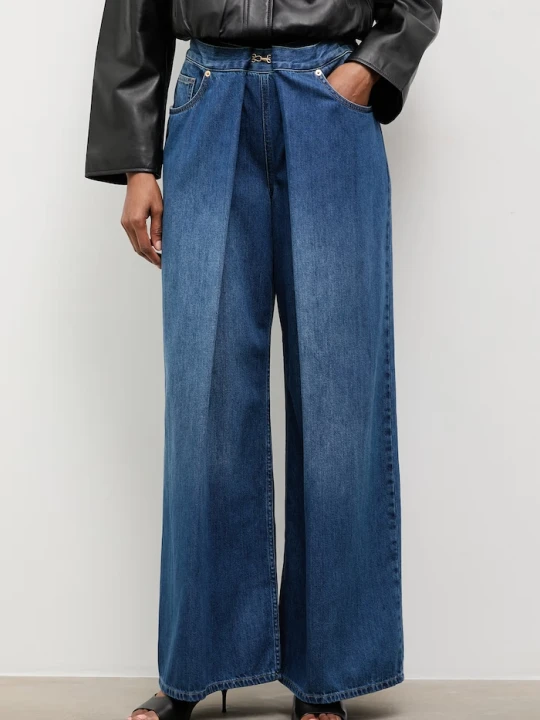 Zdjęcie produktu Answear.LAB jeansy wide leg damskie granatowy