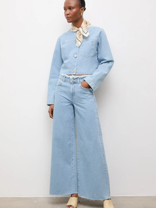 Zdjęcie produktu Answear.LAB jeansy wide leg damskie z kolekcji Unscripted niebieski