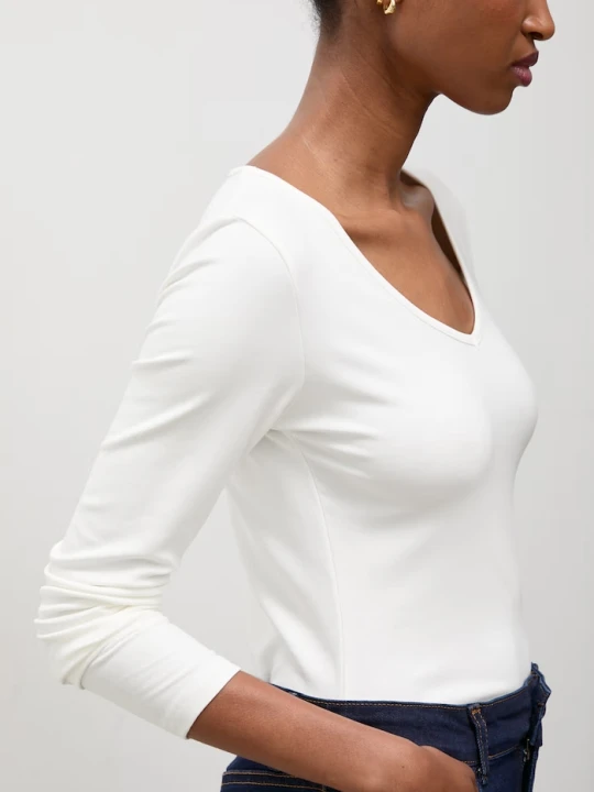Zdjęcie produktu Answear.LAB longsleeve damski z dodatkiem jedwabiu biały