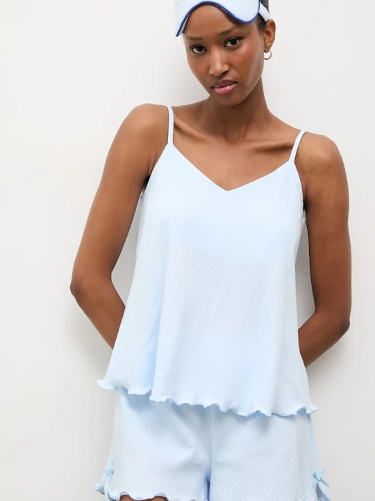 Zdjęcie produktu Answear.LAB piżama dwuczęściowa damska bawełniana niebieski