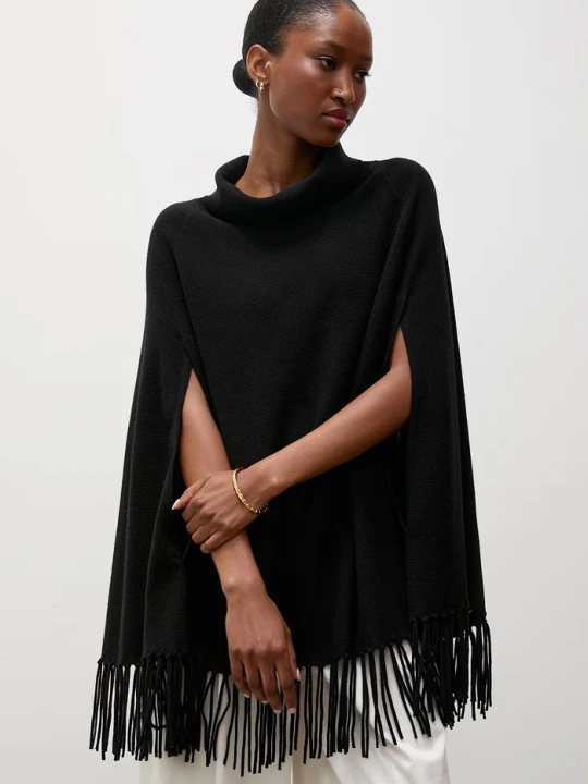 Zdjęcie produktu Answear.LAB poncho damskie wełniane czarny