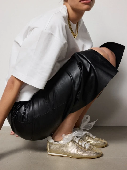 Zdjęcie produktu Answear.LAB sneakersy skórzane złoty