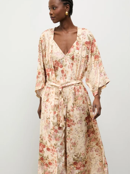 Zdjęcie produktu Answear.LAB sukienka kimono z wiskozy beżowy