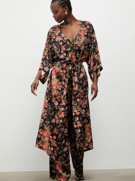 Zdjęcie produktu Answear.LAB sukienka kimono z wiskozy czarny