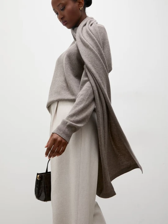 Zdjęcie produktu Answear.LAB sweter damski z wełny merino brązowy