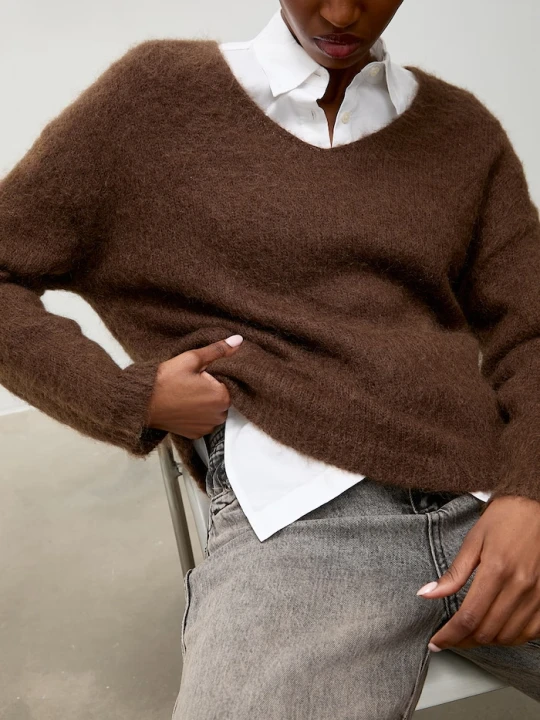 Zdjęcie produktu Answear.LAB sweter damski z dodatkiem wełny brązowy