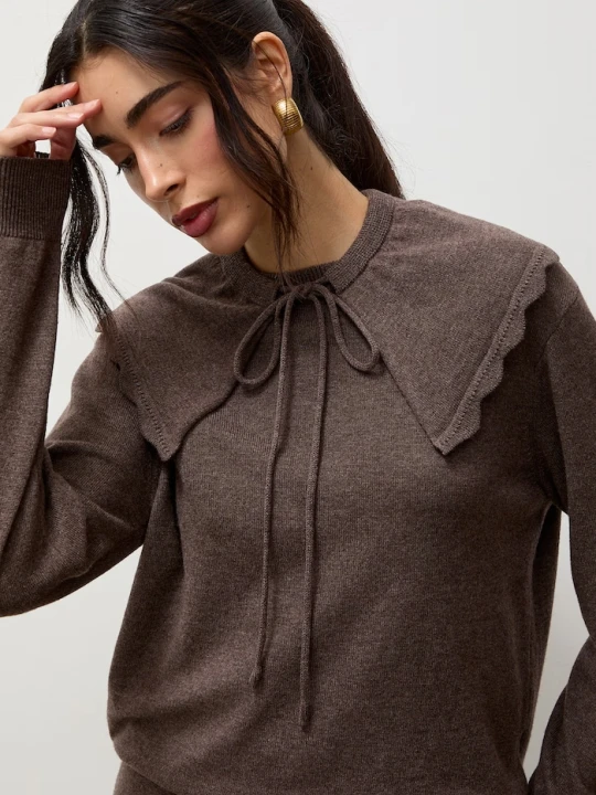Zdjęcie produktu Answear.LAB sweter damski z wełny merino brązowy