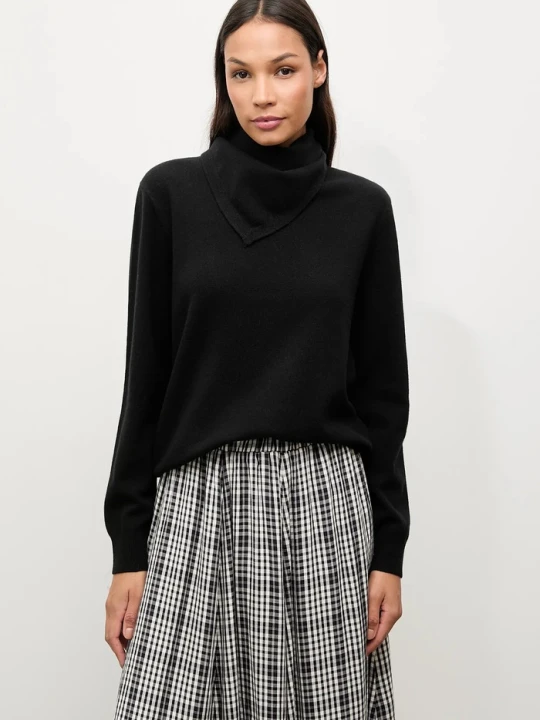Zdjęcie produktu Answear.LAB sweter z wełny merino z apaszką czarny