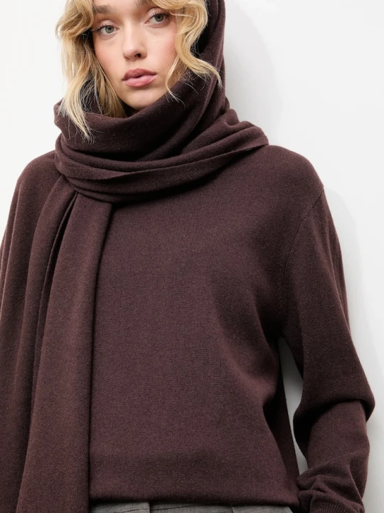Zdjęcie produktu Answear.LAB sweter z wełny merino z szalem brązowy