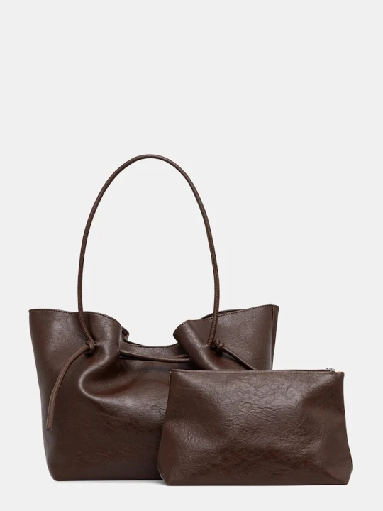 Zdjęcie produktu Answear.LAB torebka shopper damska z imitacji skóry brązowy