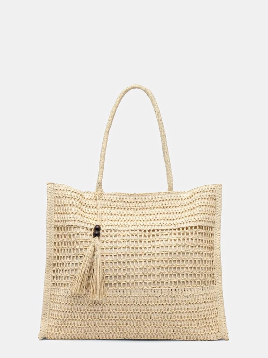 Zdjęcie produktu Answear.LAB torebka shopper damska pleciona beżowy