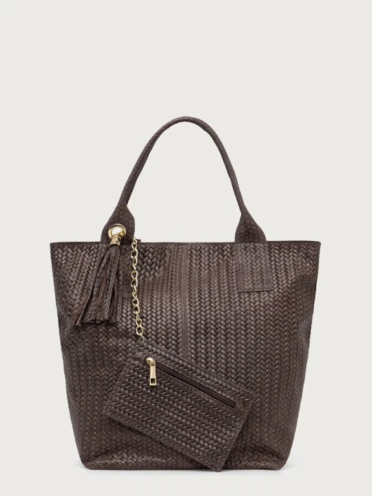 Zdjęcie produktu Answear.LAB torebka shopper damska skórzana brązowy