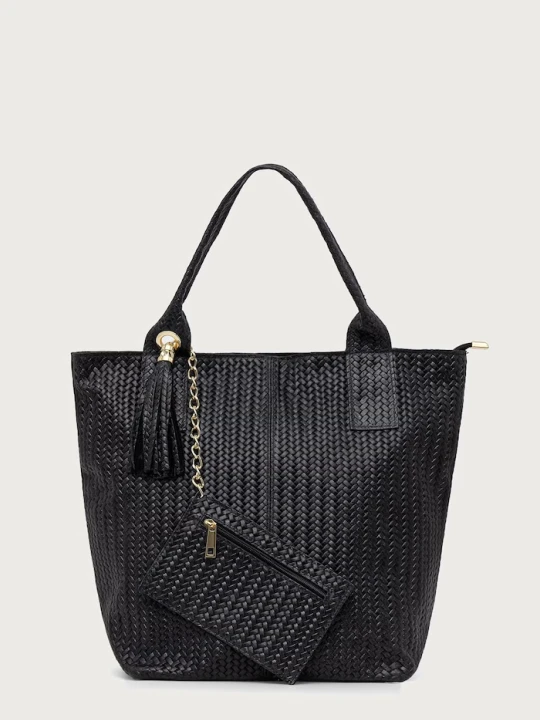 Zdjęcie produktu Answear.LAB torebka shopper damska skórzana czarny