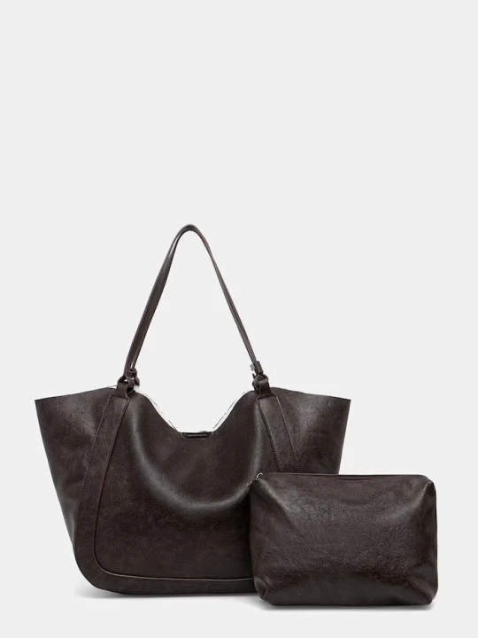 Zdjęcie produktu Answear.LAB torebka shopper damska z imitacji skóry brązowy