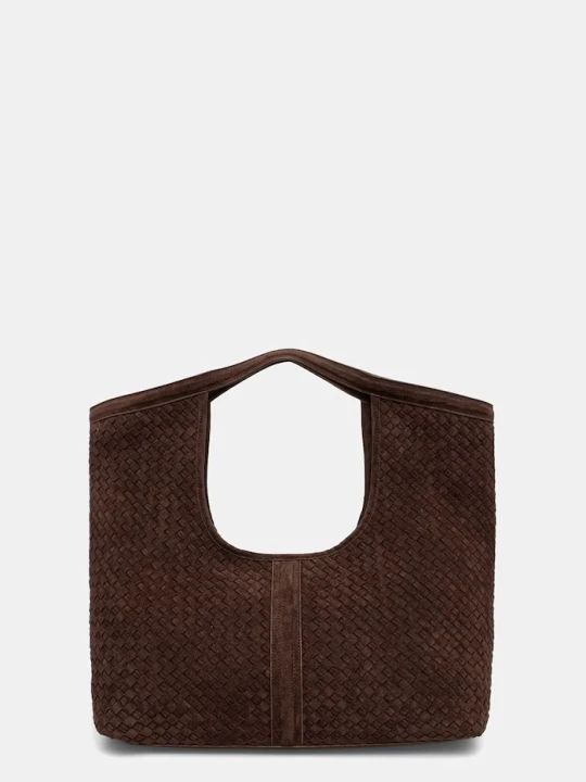 Zdjęcie produktu Answear.LAB torebka shopper damska z imitacji zamszu brązowy