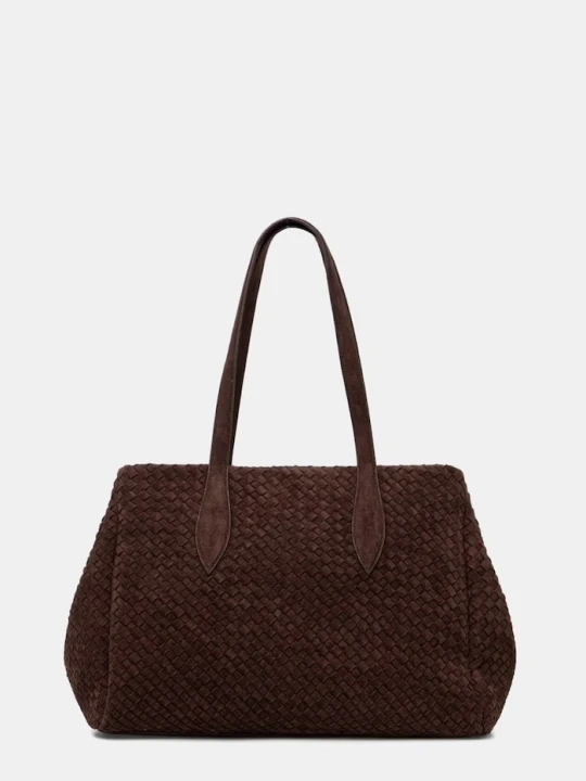 Zdjęcie produktu Answear.LAB torebka shopper damska z imitacji zamszu brązowy