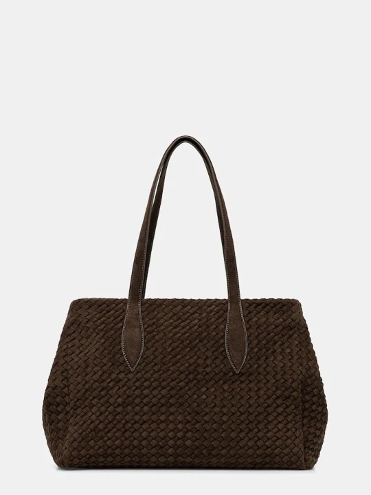 Zdjęcie produktu Answear.LAB torebka shopper damska z imitacji zamszu zielony