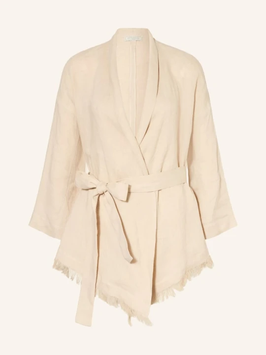 Zdjęcie produktu Antonelli Firenze Lniana Marynarka Katia Z Frędzlami beige