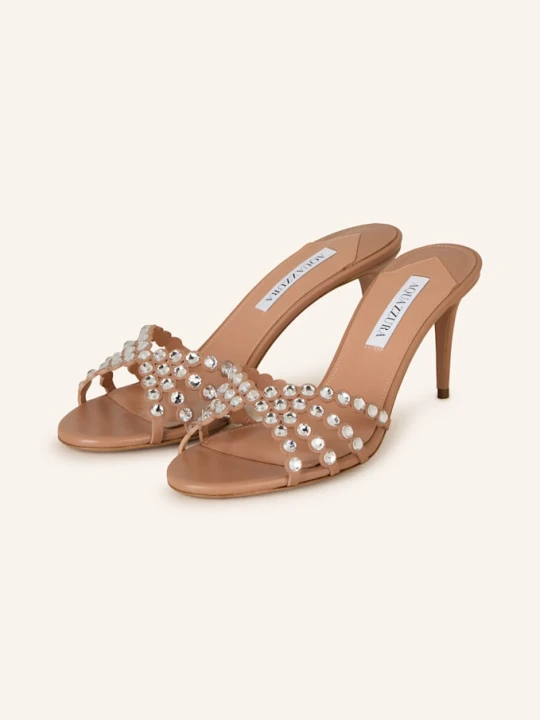 Zdjęcie produktu Aquazzura Mules Tequila Z Ozdobnymi Kamykami rosa RÓŻOWY
