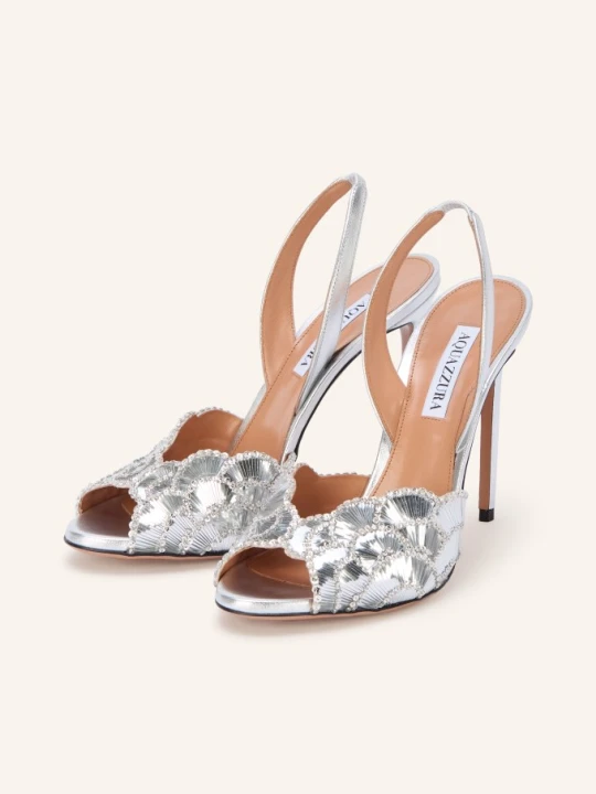 Zdjęcie produktu Aquazzura Peeptoes Ce Soir Z Cekinami silber SREBRNY