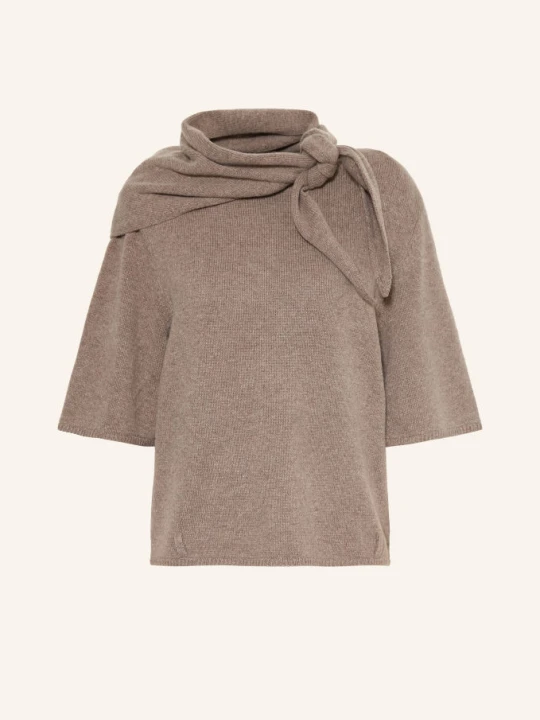 Zdjęcie produktu Arakii Dzianinowa Koszulka Ela Z Wełną Merynosową Z Odpinanym Szalikiem beige