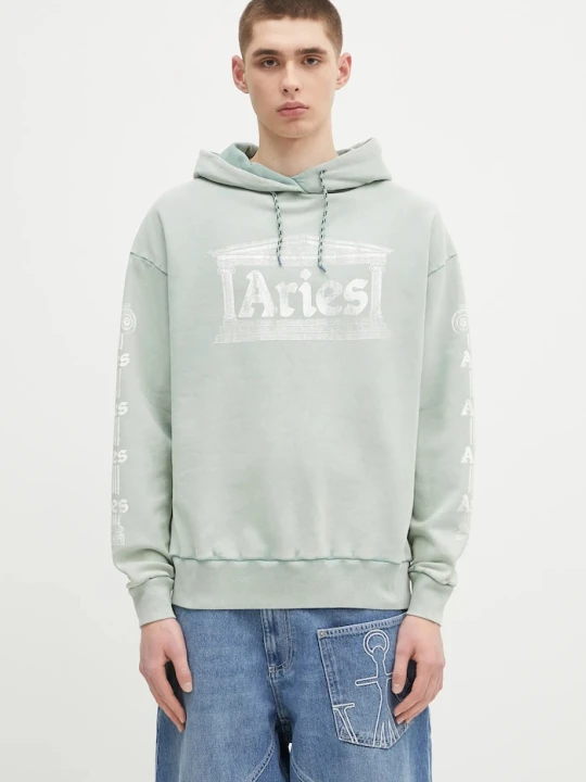Zdjęcie produktu Aries bluza bawełniana Aged Ancient Column Hoodie turkusowy