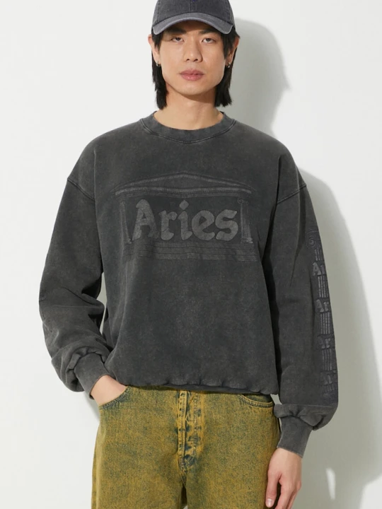 Zdjęcie produktu Aries bluza bawełniana Aged Ancient Column Sweat czarny