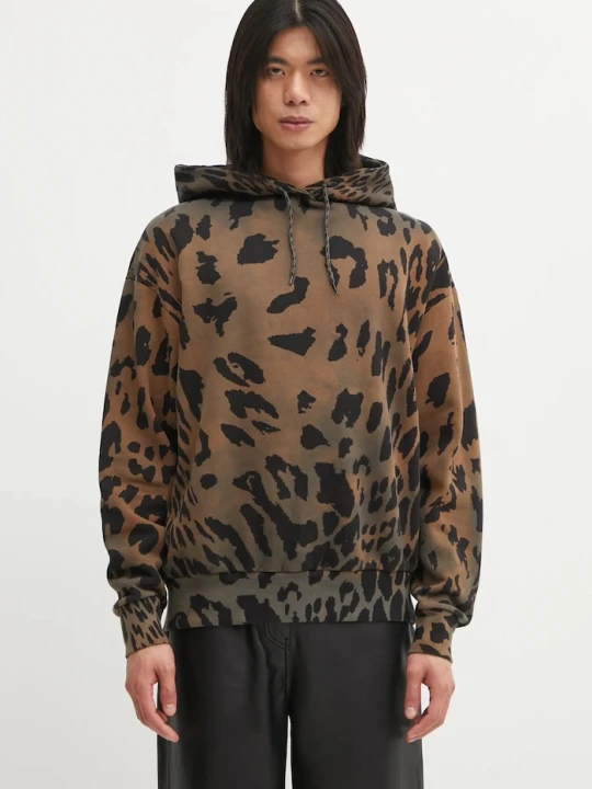 Zdjęcie produktu Aries bluza bawełniana Leopard Hoodie brązowy