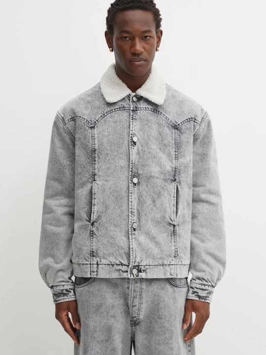 Zdjęcie produktu Aries kurtka jeansowa Sherpa Denim Car Coat szary