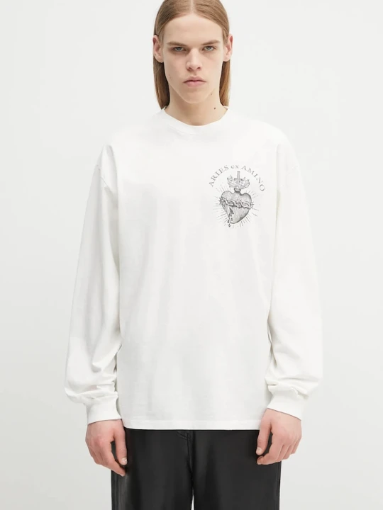 Zdjęcie produktu Aries longsleeve bawełniany Faded Aries Ex Amino LS Tee biały