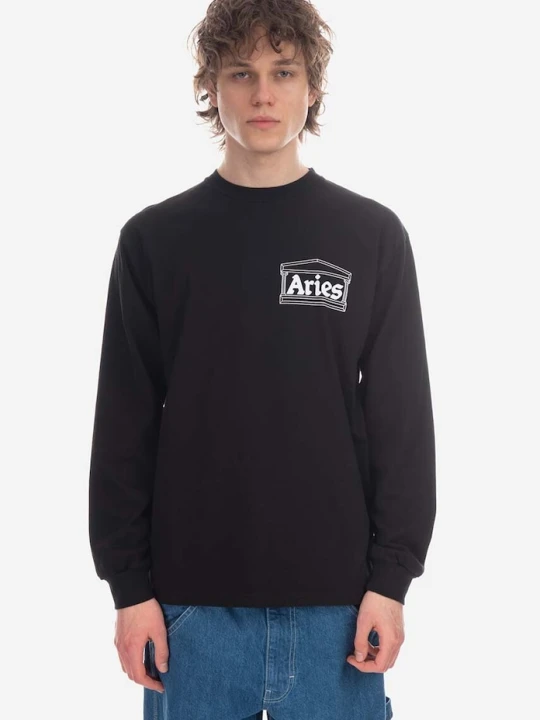 Zdjęcie produktu Aries longsleeve bawełniany Temple LS Tee czarny
