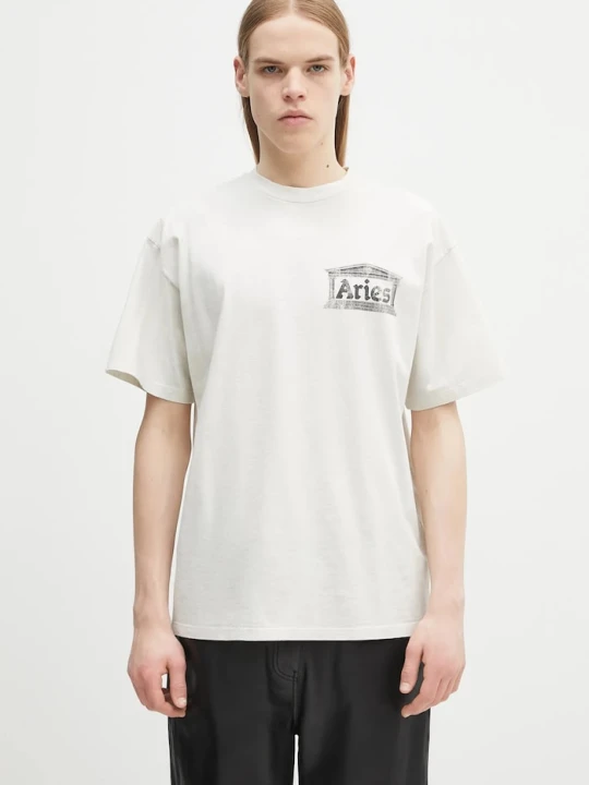 Zdjęcie produktu Aries t-shirt bawełniany Aged Ancient Temple SS Tee beżowy