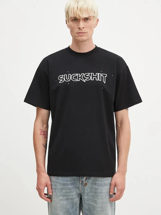 Zdjęcie produktu Aries t-shirt bawełniany Suckshit SS Tee czarny