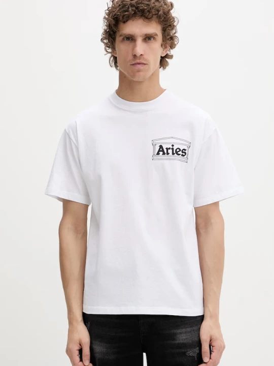 Zdjęcie produktu Aries T-shirt męski bawełniany biały