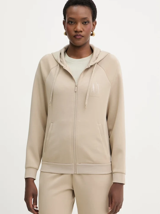Zdjęcie produktu Armani Exchange bluza damska z wiskozą beżowy