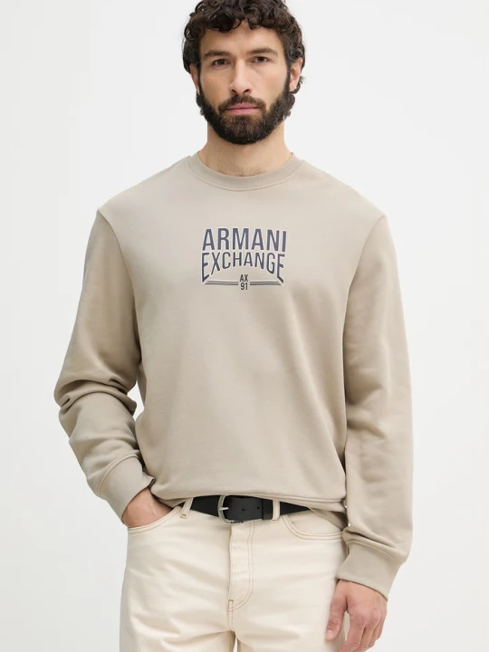 Zdjęcie produktu Armani Exchange bluza męska z bawełną beżowy