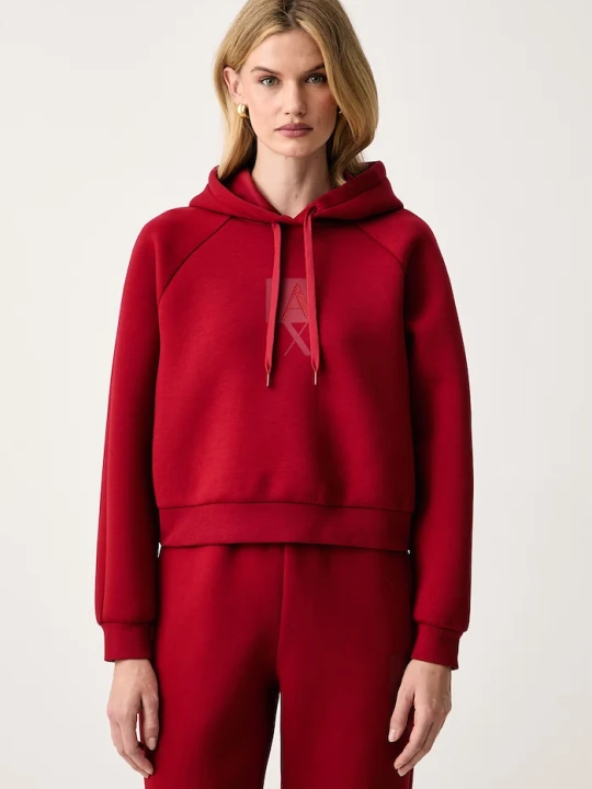 Zdjęcie produktu Armani Exchange bluza z kapturem damska bordowy